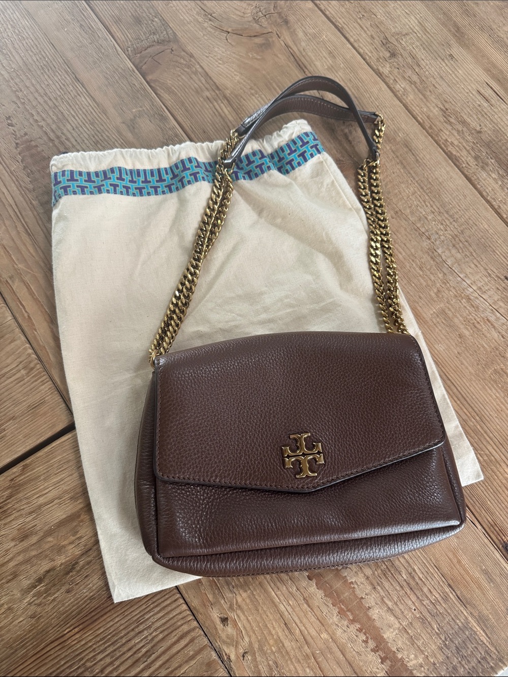 Tory Burch Brown Miller Chain Shoulder Bag